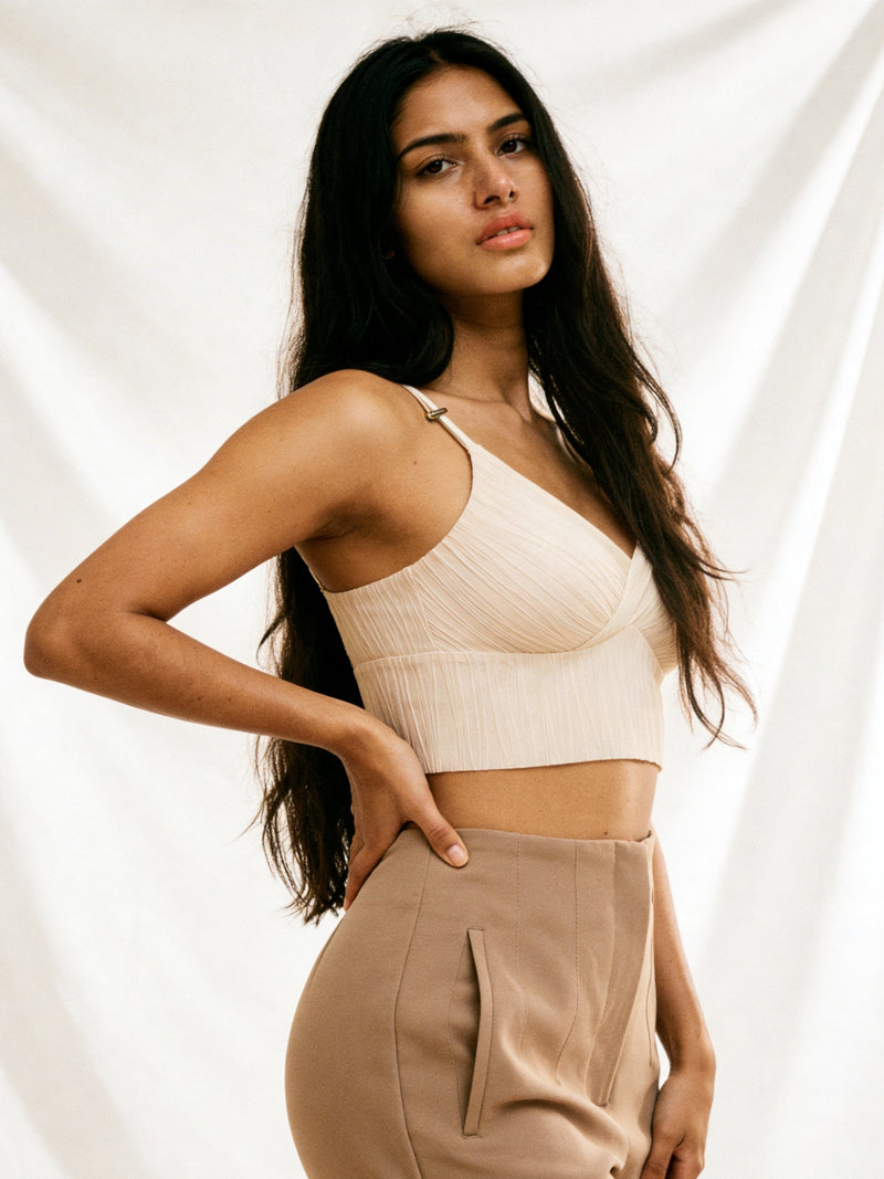Pleated Wrap Non-Wired Bralette - alternate