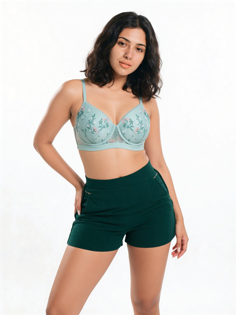 Padded Non-Wired 3/4th Coverage T-Shirt Bra - Floral