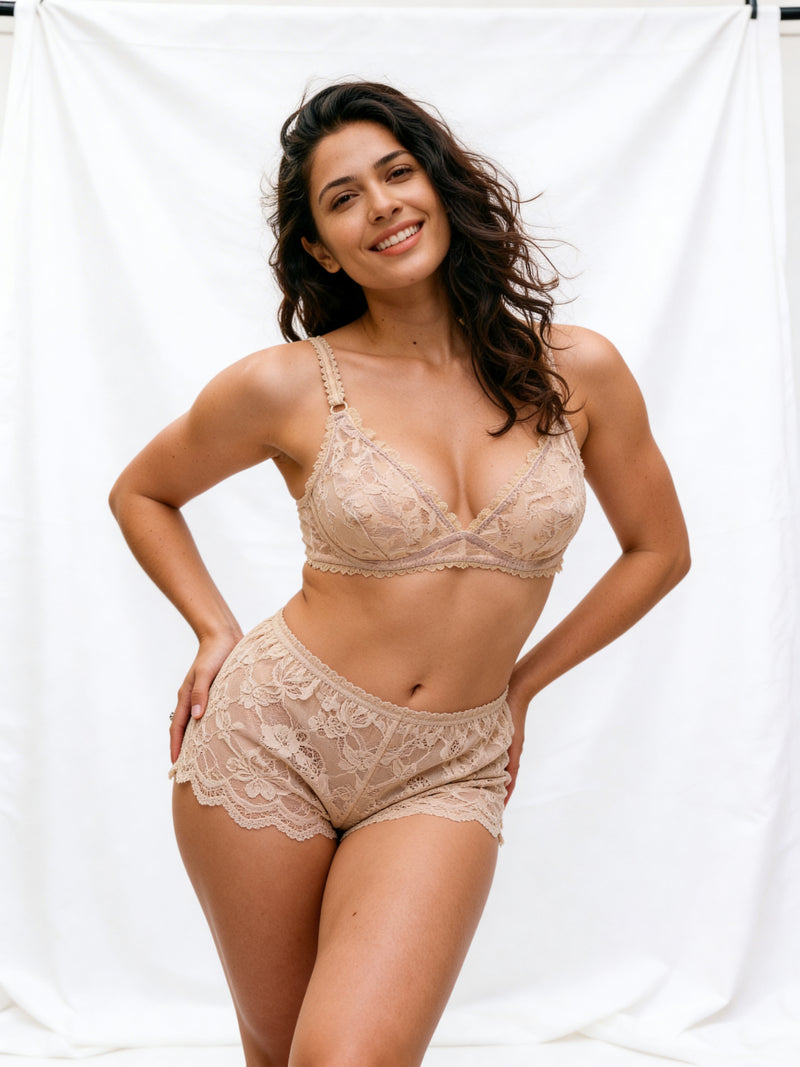 Padded Non Wired Medium Coverage Lace Bra