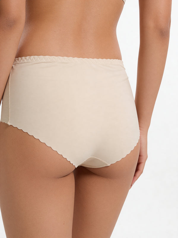 High Rise Scalloped Full Coverage Panty