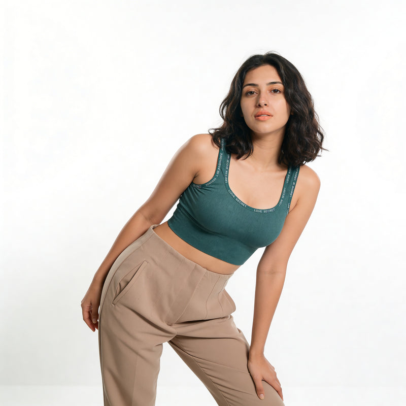 Ribbed Non-Wired Racerback Bra