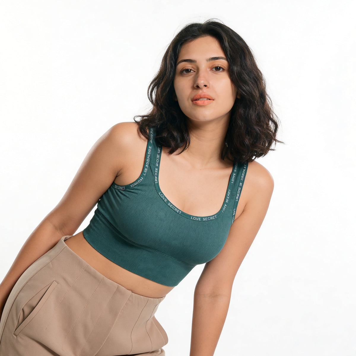 Ribbed Non-Wired Racerback Bra
