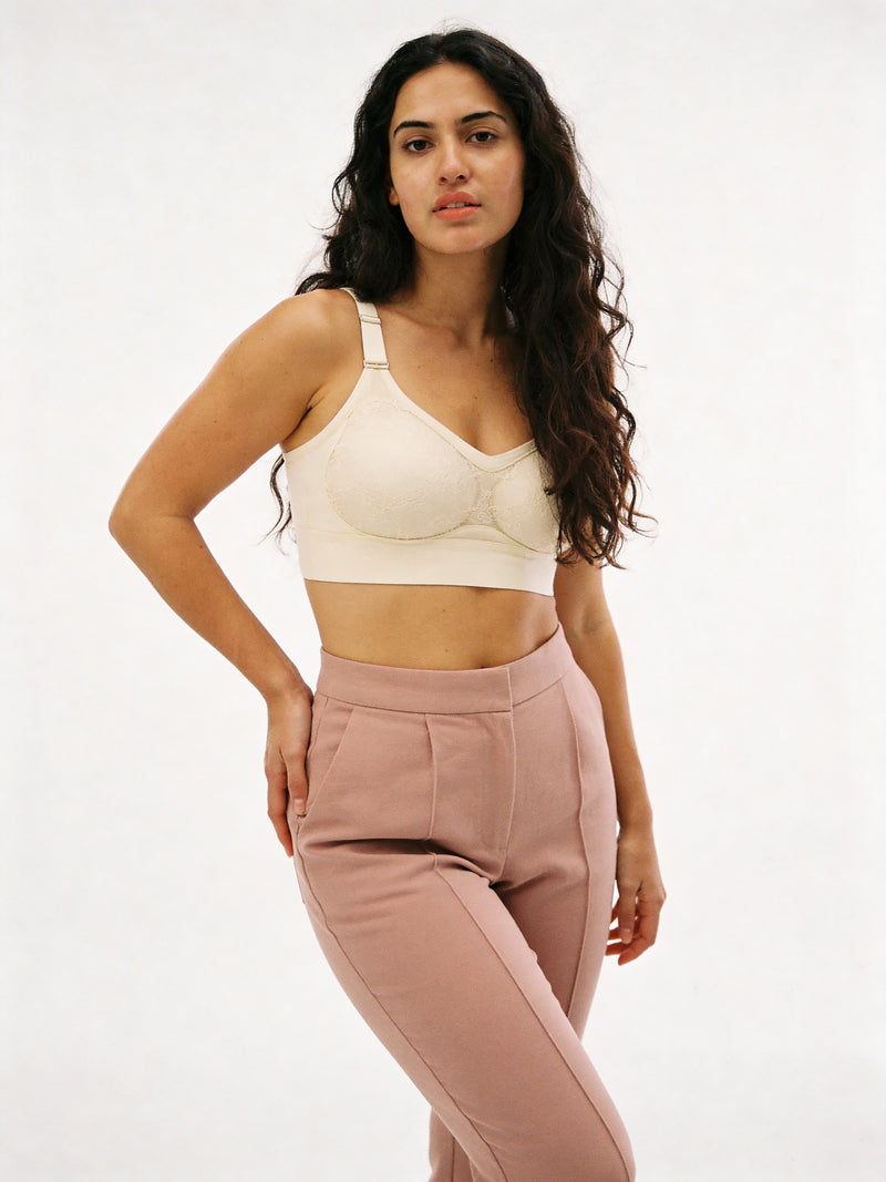 Lace Detail Non-Wired Full Coverage Bra