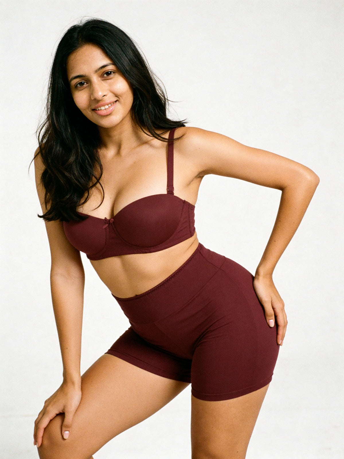 Swallow Basics Padded Wired 3/4th Coverage Strapless Bra - Maroon
