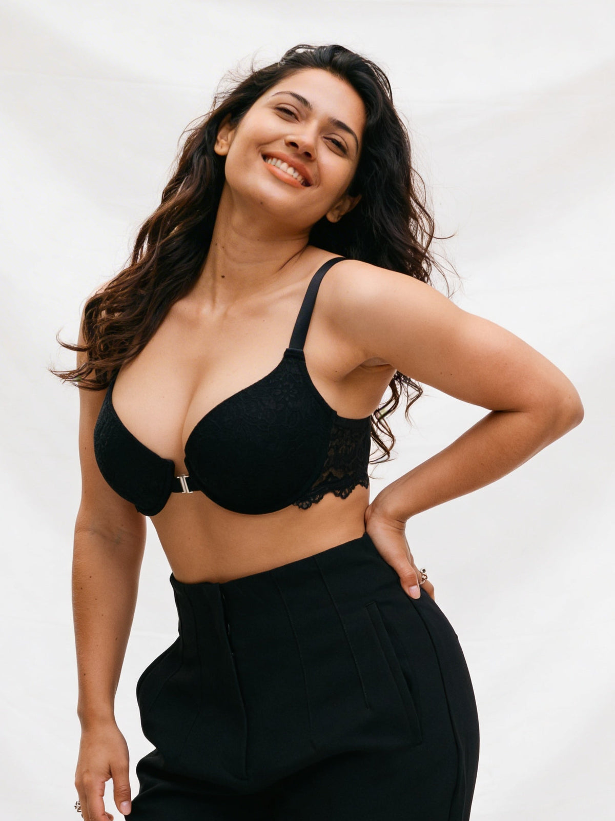 Padded Non-Wired 3/4th Coverage T-Shirt Bra - Black
