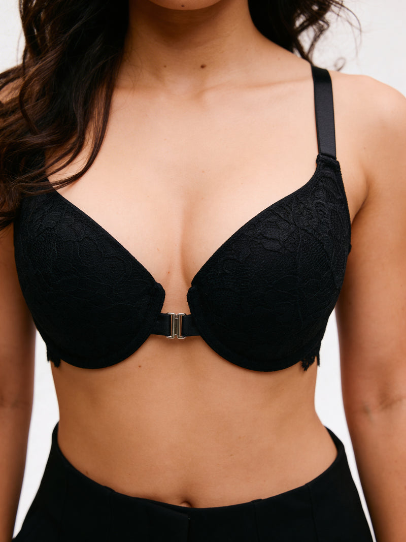 Padded Non-Wired 3/4th Coverage T-Shirt Bra - Black