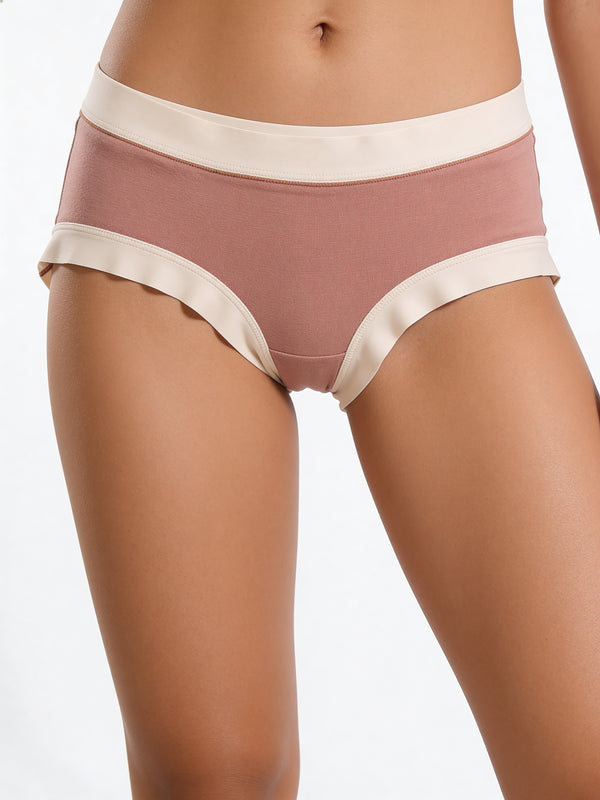 Mid Rise Contrast Trim Hipster Panty