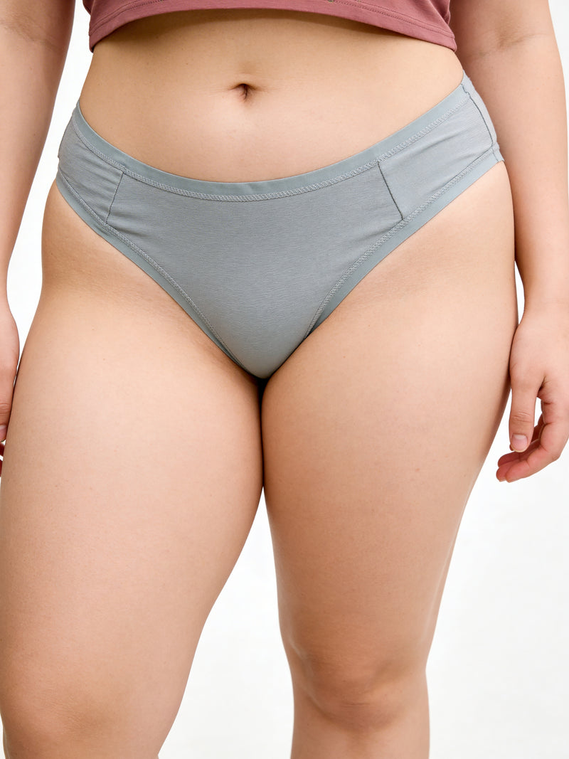 Mid Rise Full Coverage Ribbed Panty