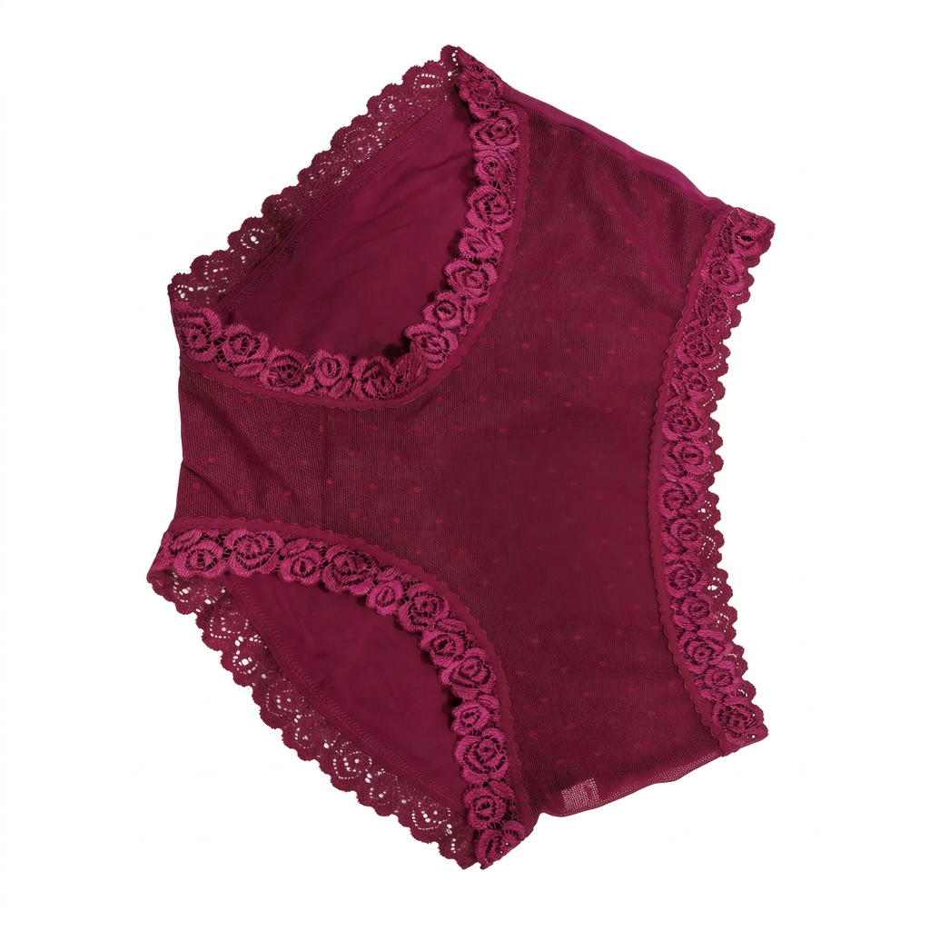 Mid Rise Lace Trim Hipster Panty