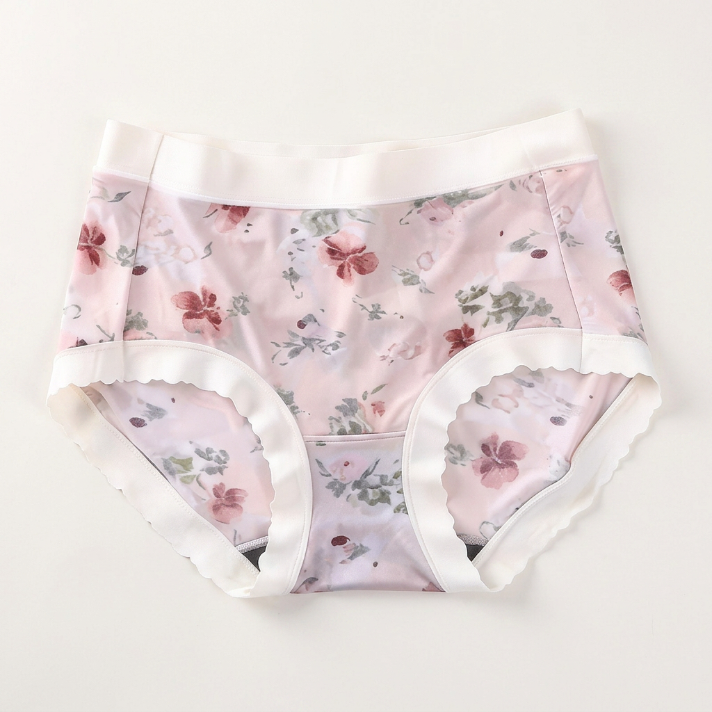 Mid Rise Scalloped Floral Hipster Panty