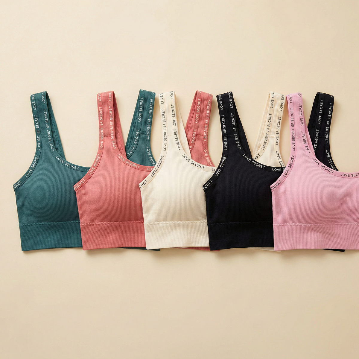 Ribbed Non-Wired Racerback Bra