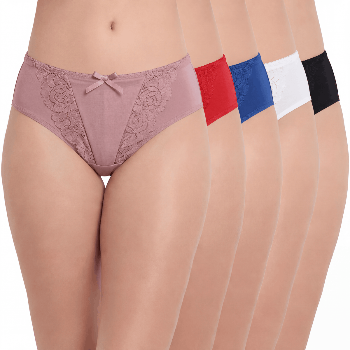 Mid Rise Netted Sheer Lace Hipster Panty