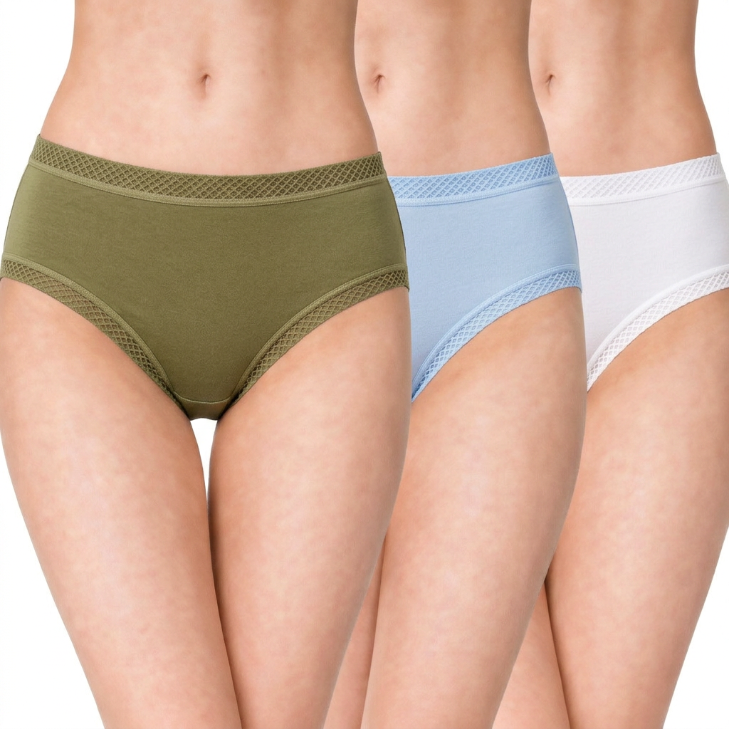 Mid Rise Mesh Panel Hipster Panty