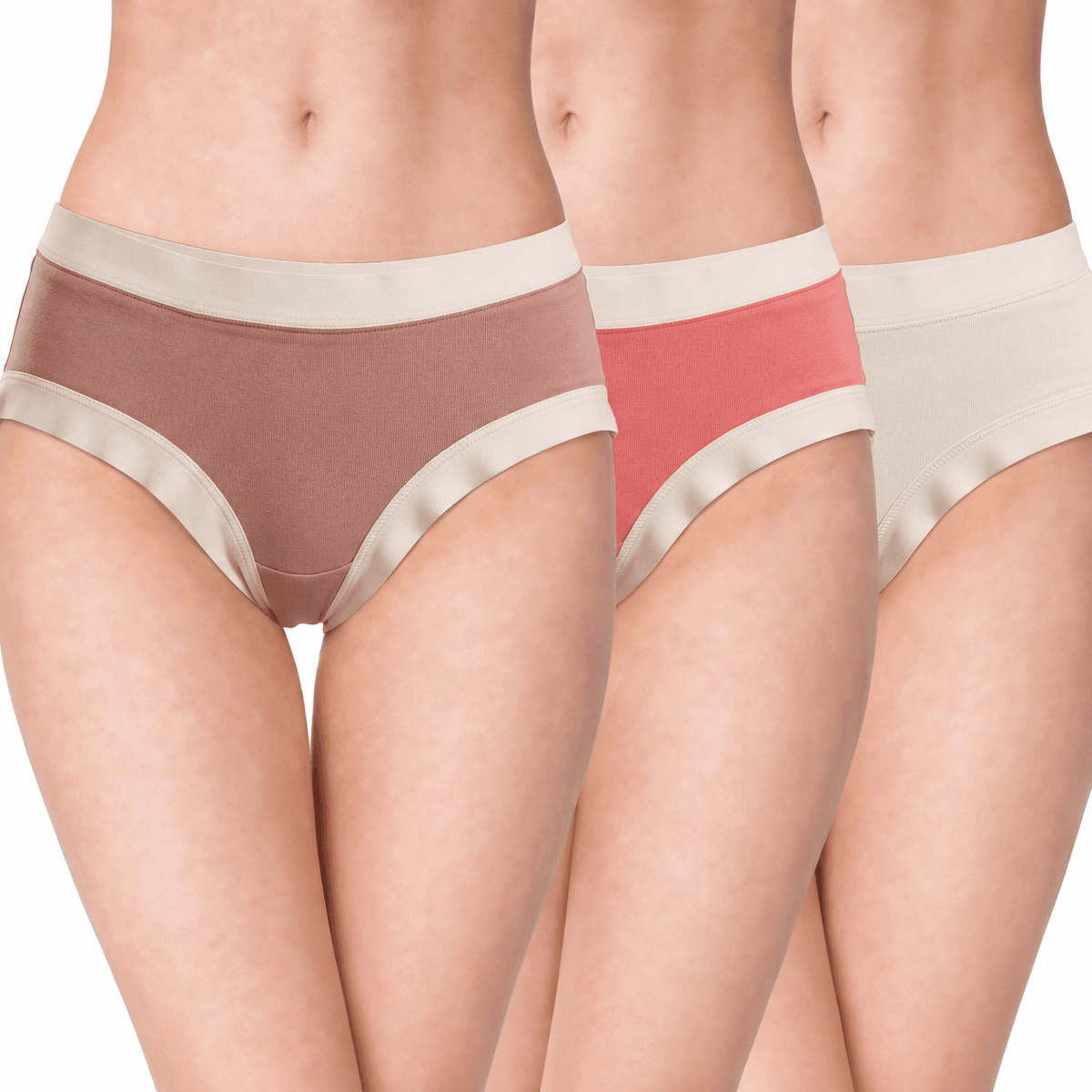 Mid Rise Contrast Trim Hipster Panty